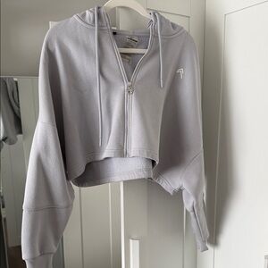 Oner Active Light Gray Cropped Hoodie Jacket